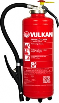 9 Liter Wasser Feuerlöscher Handfeuerlöscher Vulkan W 9 S DIN EN 3 10 LE – Made in Germany