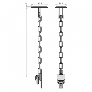 Preview: ​BASI® 1x Paar Gitterrostsicherung GS 100 für Kellerschächte, Lichtschächte als Einbruchschutz