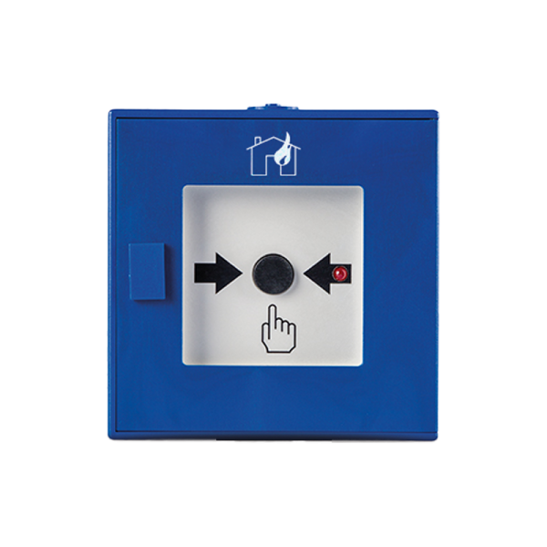 Funk-Druckknopfmelder Hausalarm, blau, EN 54-11 & EN 54-25