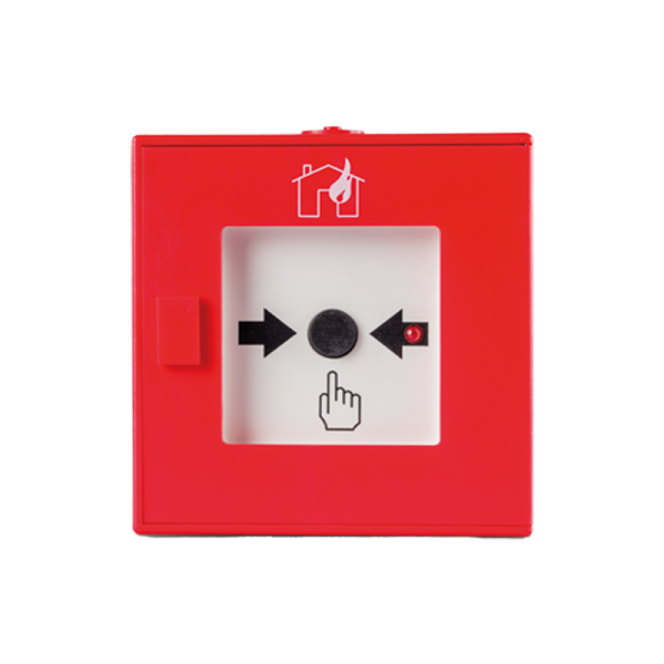 Funk-Druckknopfmelder Hausalarm, rot, EN 54-11 & EN 54-25
